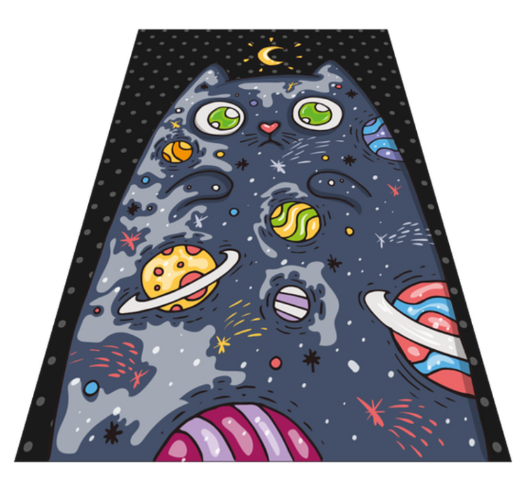 Cosmic Cat Adventure vinyl rug - TenStickers