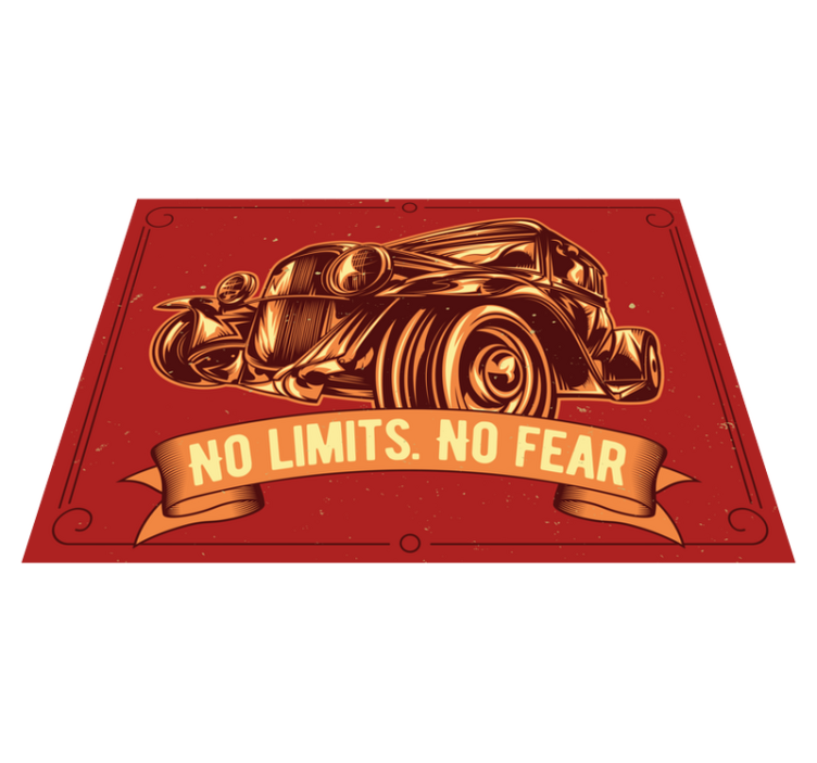 Classic car illustration custom vinyl rug - TenStickers