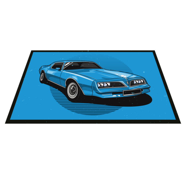 Timeless Blue Automobile blue vinyl rug - TenStickers