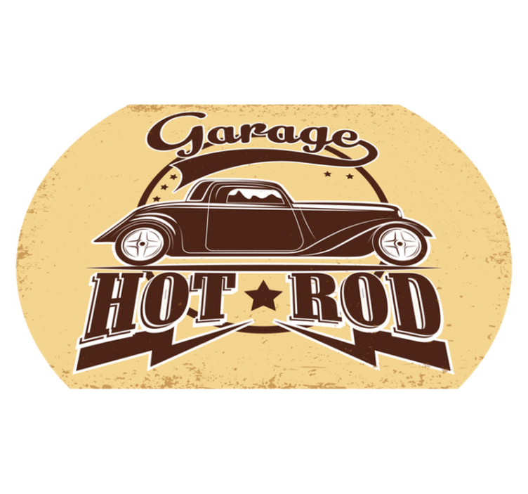 Garage hot rod vintage vinyl rug - TenStickers