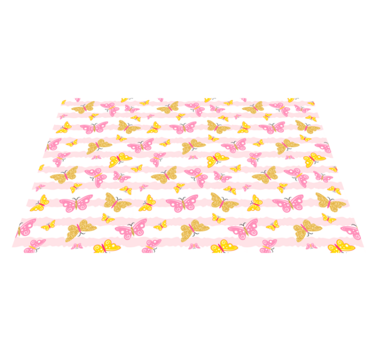 Cute pink butterflies bedroom rug - TenStickers
