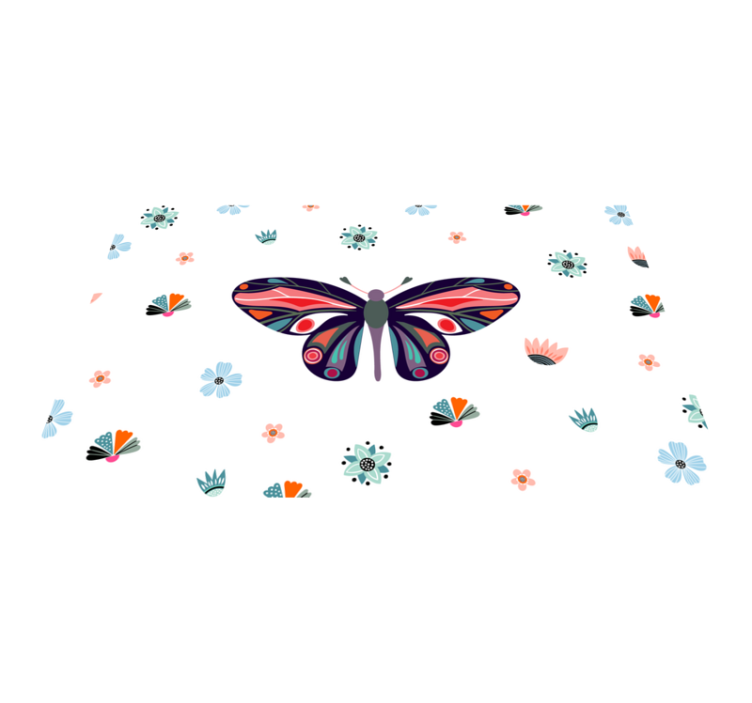 Stylish colorful butterfly bedroom rug - TenStickers