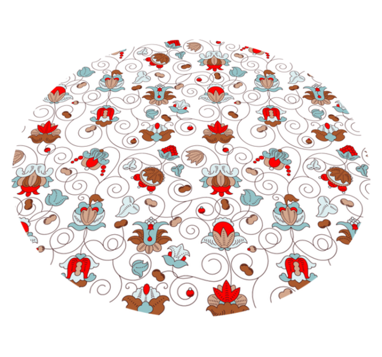 Circular Botanical Spiral Accent flower vinyl rug - TenStickers