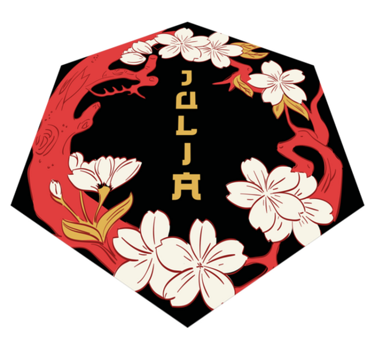 Sakura branch with flowers and name- mat - TenStickers