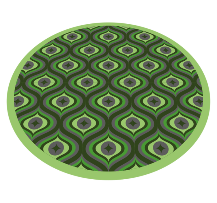 Geometric green groovy pattern bedroom rug - TenStickers