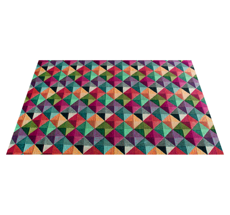 Geometric multicolored textile pattern rug - TenStickers