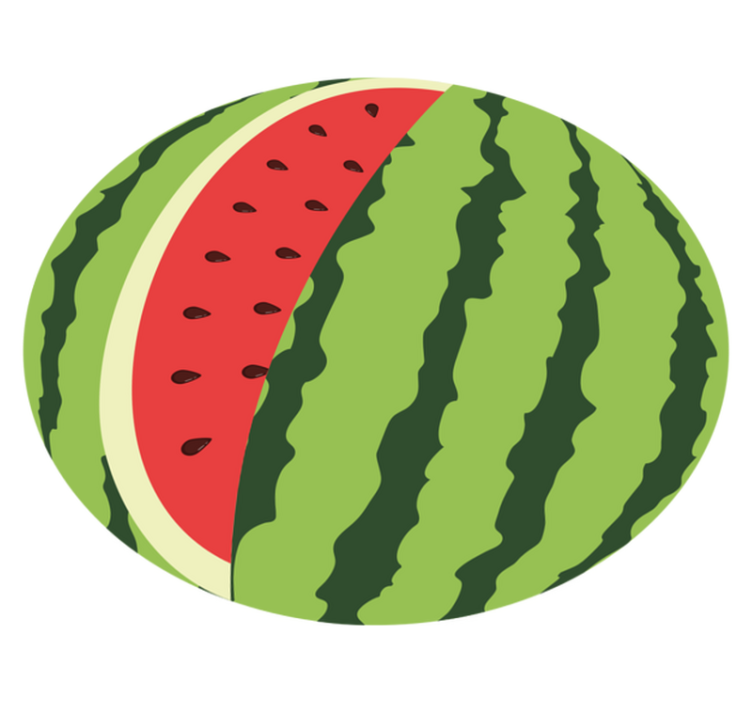 Slice of watermelon kitchen floor tile - TenStickers