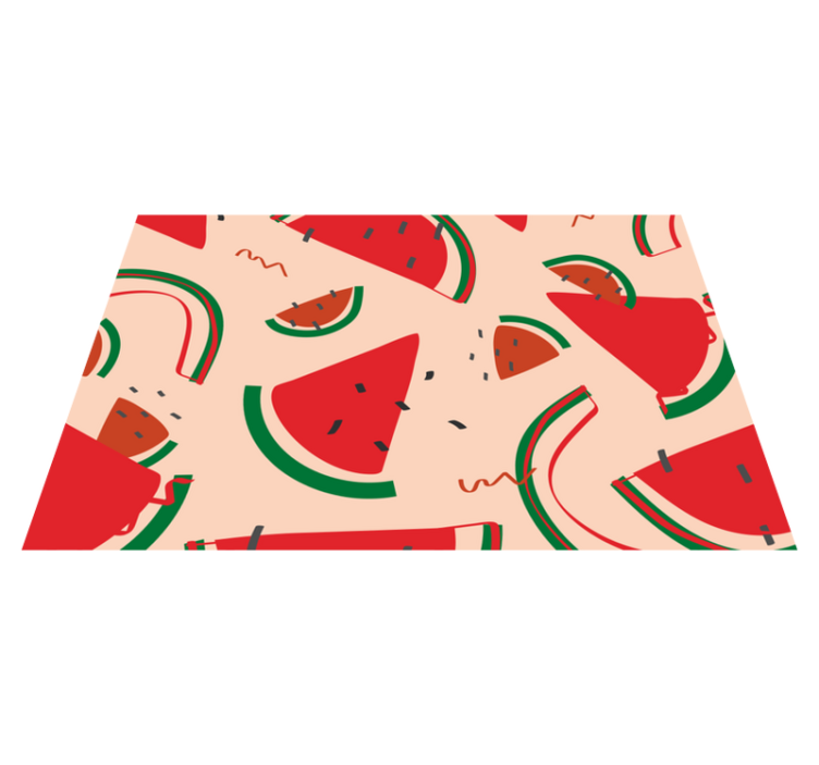 Watercolor watermelon slices floor mat - TenStickers