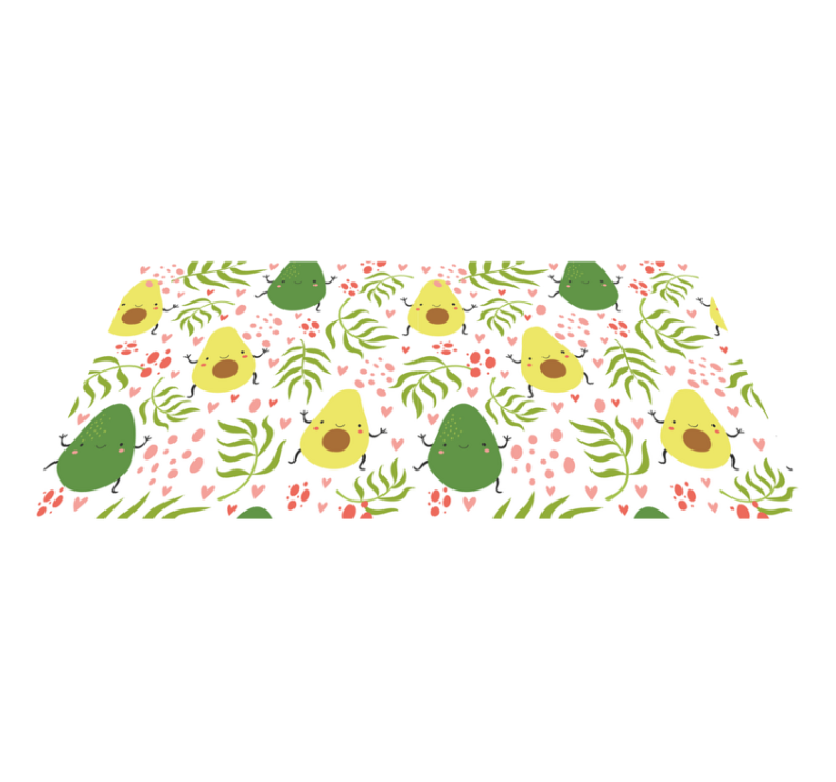 Cute avocados pattern kitchen floor tile - TenStickers