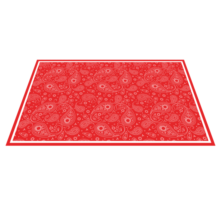Red boho bandana pattern texture carpet - TenStickers