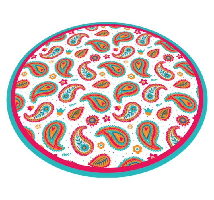 Vibrant paisley motif ethnic vinyl rug - TenStickers