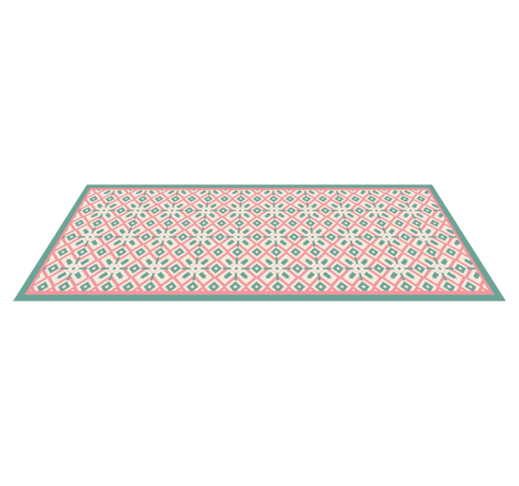 Pink, blue and yellow boho pattern floor rug - TenStickers