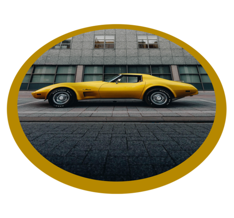 Classic yellow car teenager vinyl rug - TenStickers