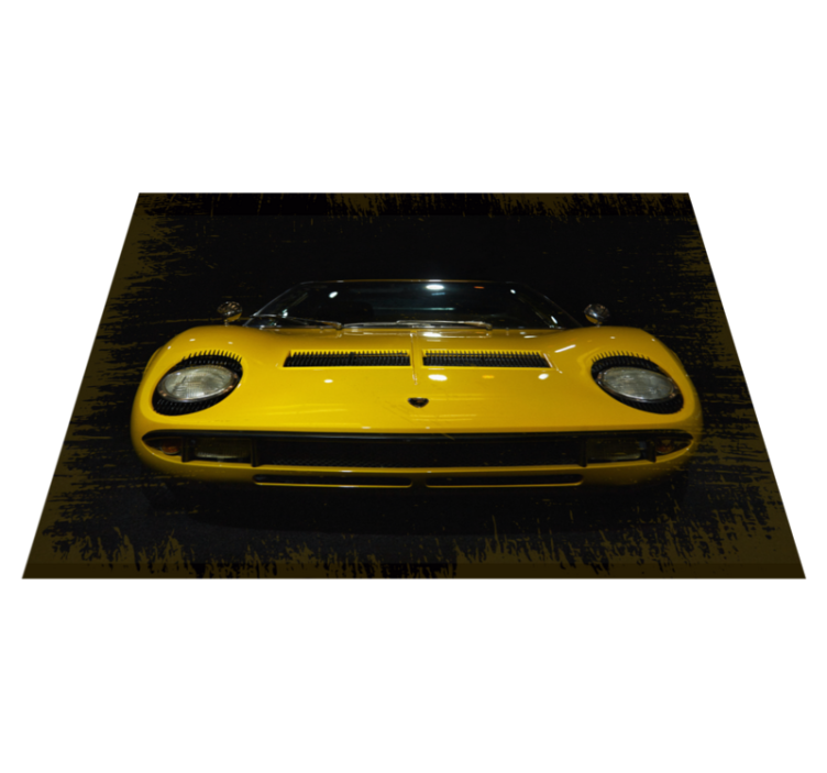 Classic Yellow Sportscar road vinyl rug - TenStickers