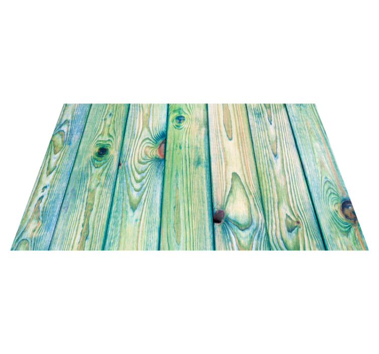 Green Plank Effect wood vinyl rug - TenStickers