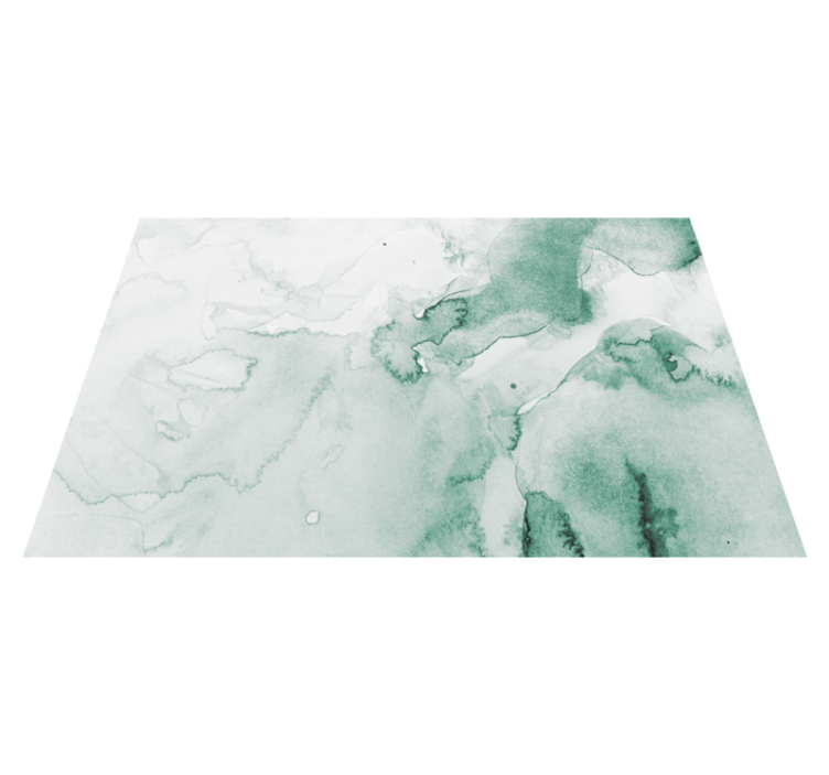 White and green watercolour modern rug - TenStickers