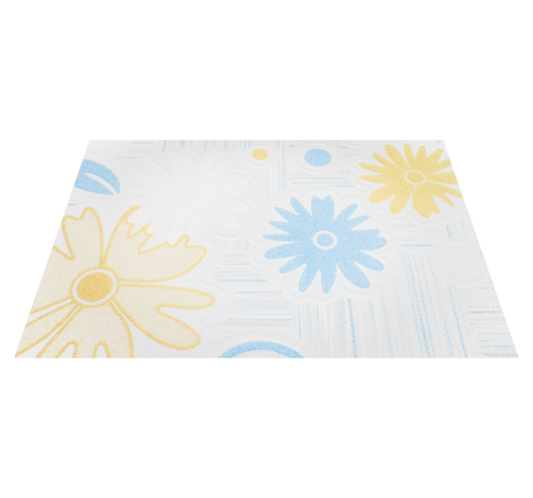 Floral Elements flower vinyl rug - TenStickers