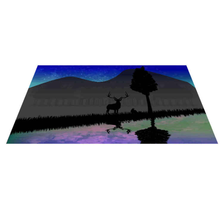 Scenic Silhouette View nature vinyl rug - TenStickers