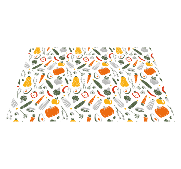Colorful Vegetable Collection kitchen vinyl rug - TenStickers
