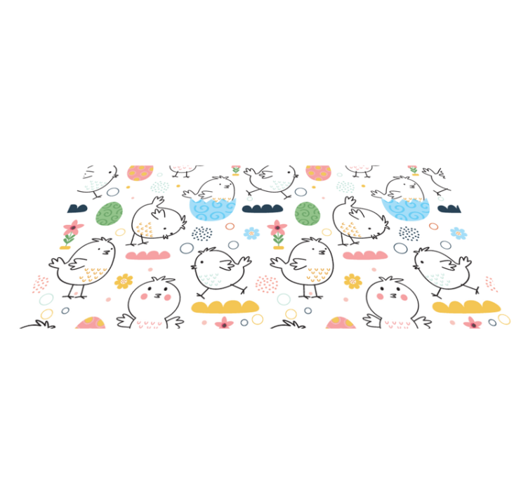 Charming Chickens Pattern kids vinyl rug - TenStickers