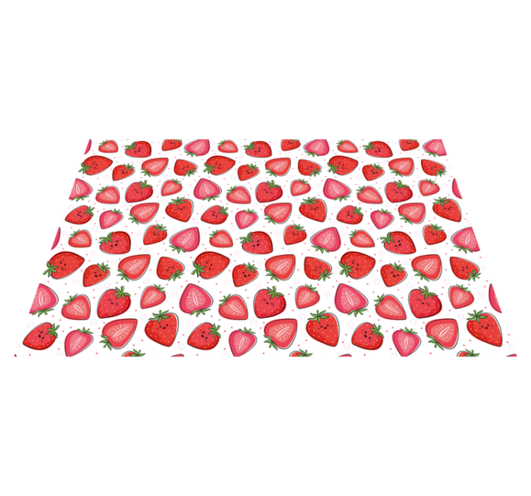 Delightful Strawberry Motif flower vinyl rug - TenStickers