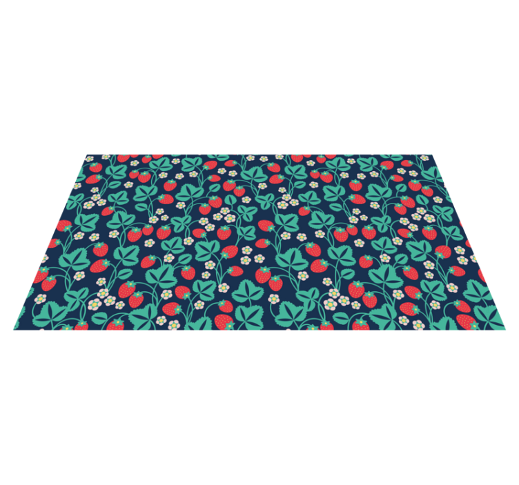 Strawberry blue background kitchen floor tiles - TenStickers