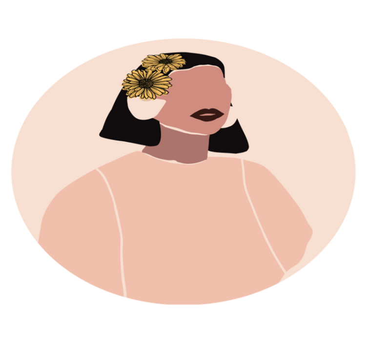 Floral Portrait flower vinyl rug - TenStickers