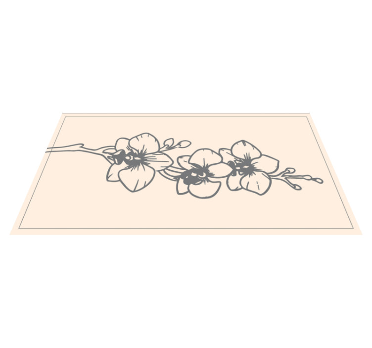 Graceful orchid flower vinyl rug - TenStickers