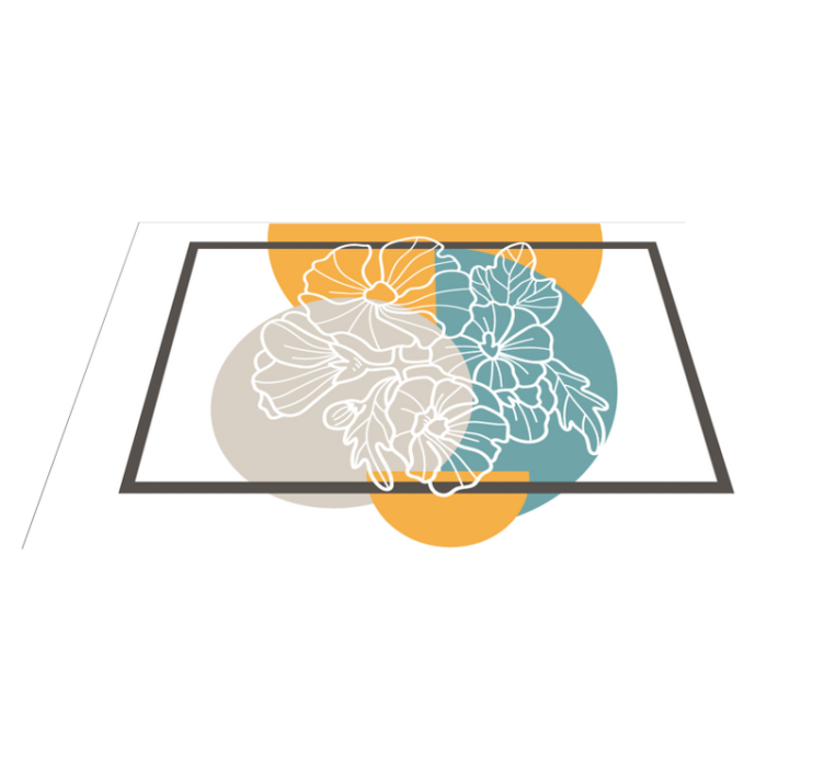 MODERN FLORAL ACCENT flower vinyl rug - TenStickers