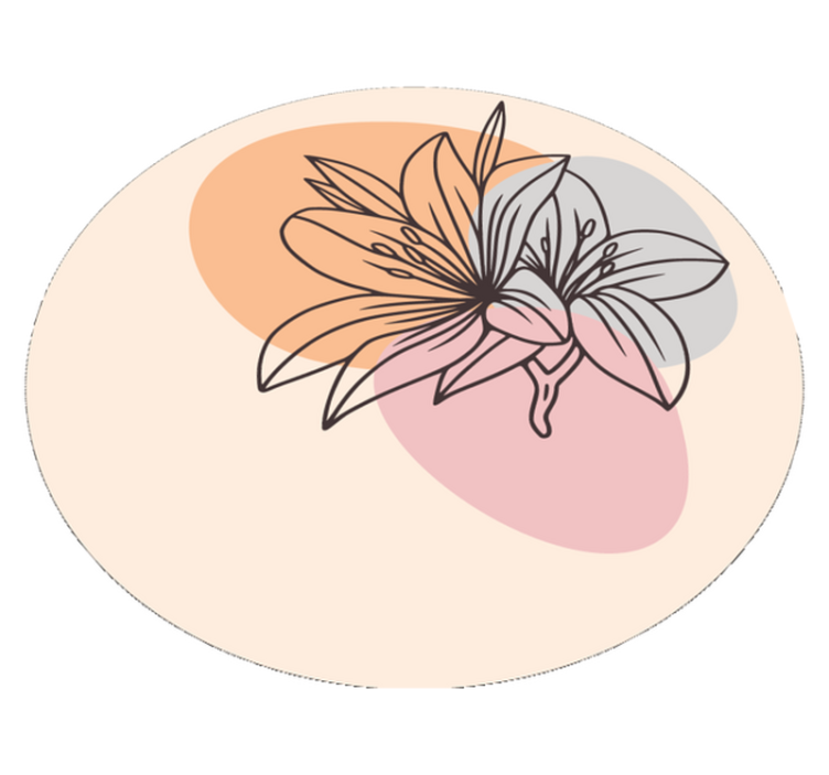 Cute pair of flowers minimalist floral rug - TenStickers