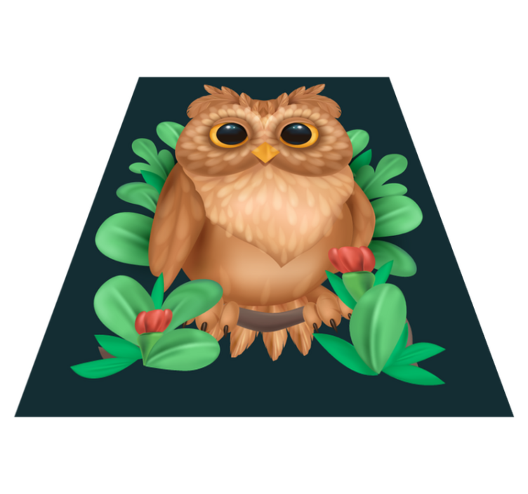 Owl illustration beautiful eyes bedroom rug - TenStickers