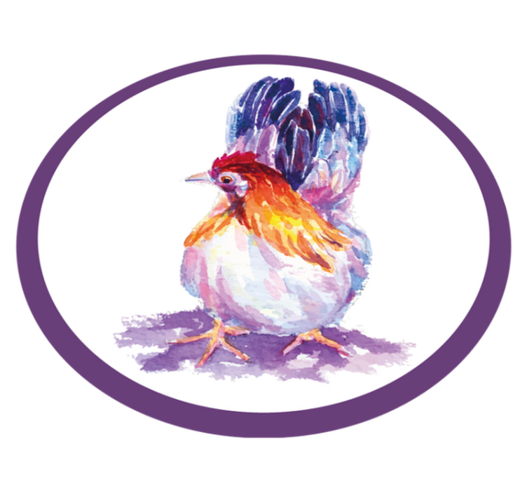 Colorful chicken coq animal vinyl rug - TenStickers