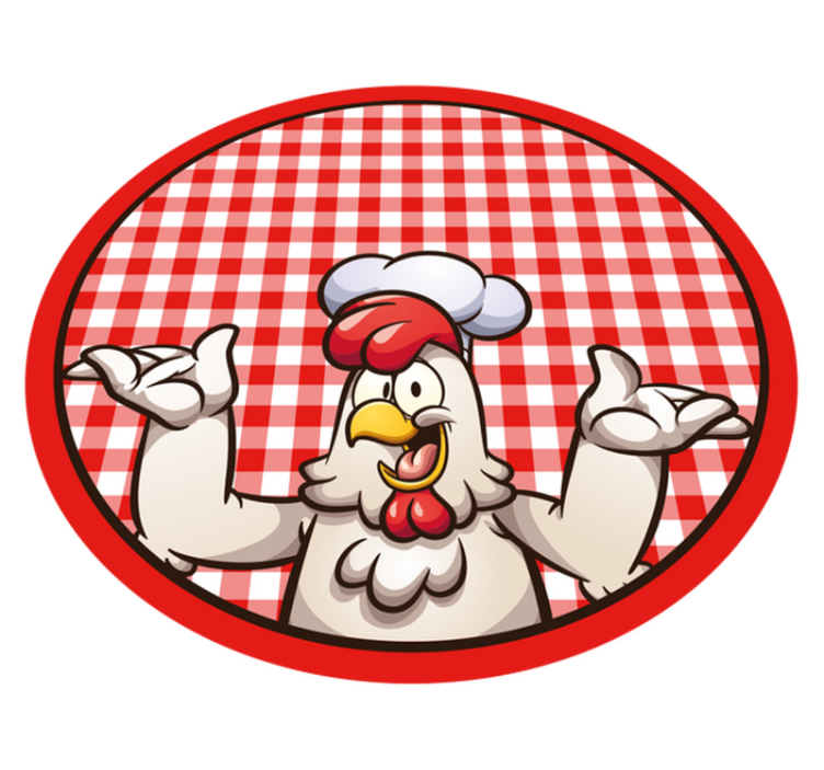 Cartoon chicken cook animal rug - TenStickers