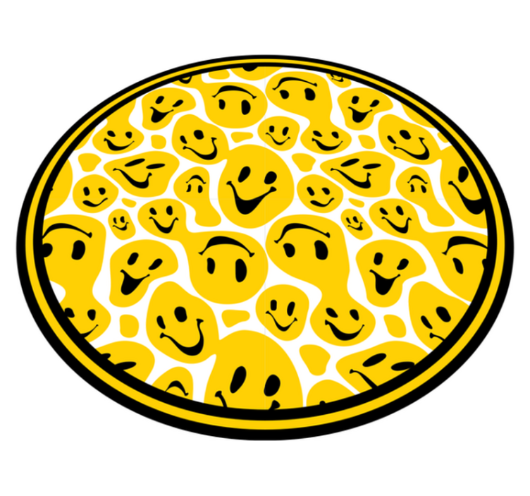 Happy Faces Collection circular vinyl rug - TenStickers