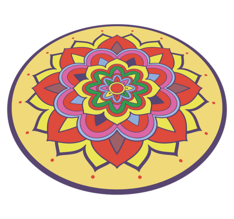 Floral colorful petals mandala vinyl rug - TenStickers