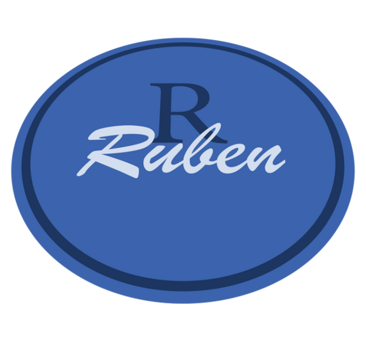 Custom vinyl rug personalized name circle - TenStickers