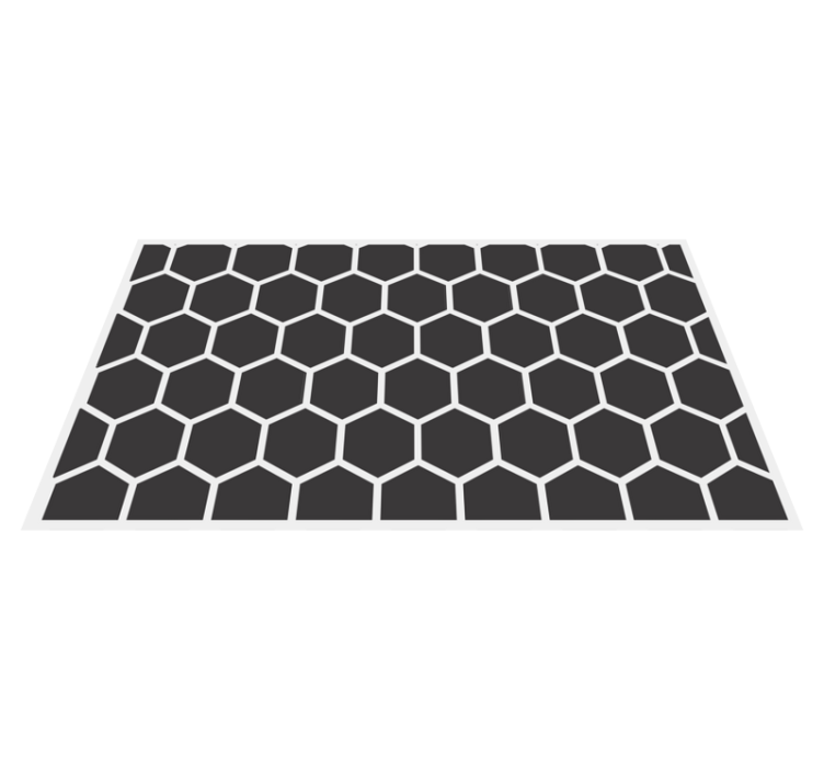 Geometric vinyl rug with hexagonal pattern - TenStickers
