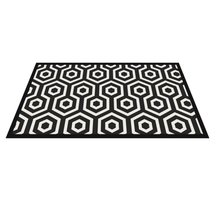 Diagonal black geometric figures tile carpet - TenStickers