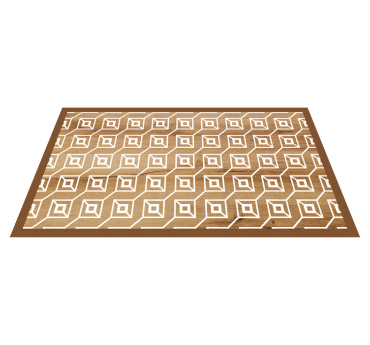 Geometric Motifs wood vinyl rug - TenStickers