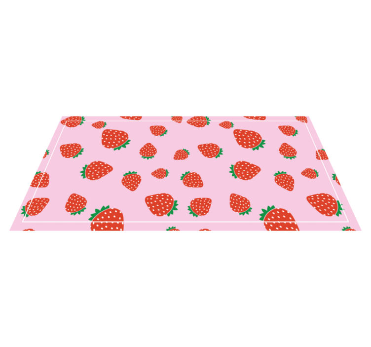 Strawberries pattern vinyl rug - TenStickers