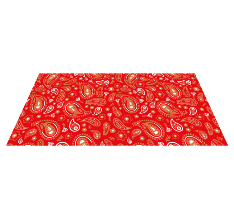 Vibrant Paisley Print mosaic vinyl rug - TenStickers