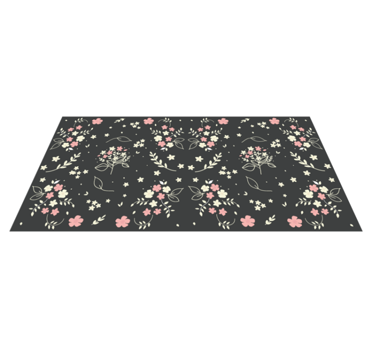 Floral Patterned Elegance flower vinyl rug - TenStickers