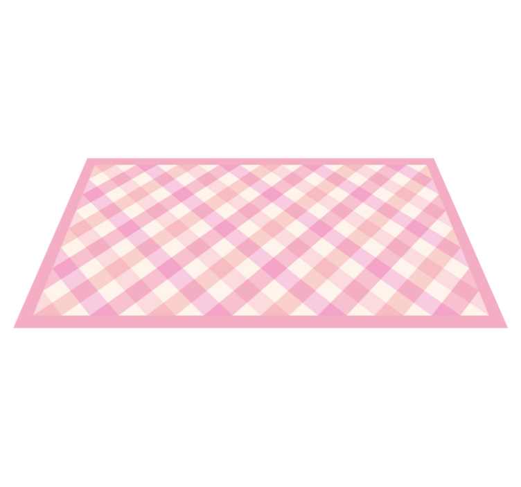 Pink Checkered Pattern stripes vinyl rug - TenStickers
