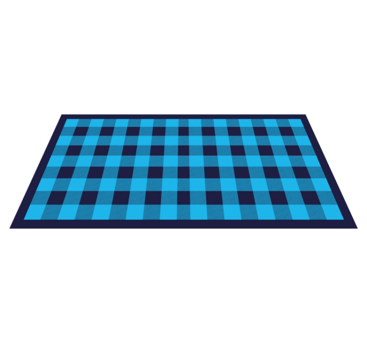 Azure Checked Motif geometric vinyl rug - TenStickers