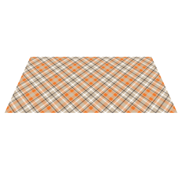 Plaid Pattern Orange stripes vinyl rug - TenStickers