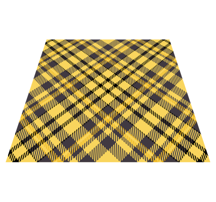 Yellow and Black Pattern stripes vinyl rug - TenStickers