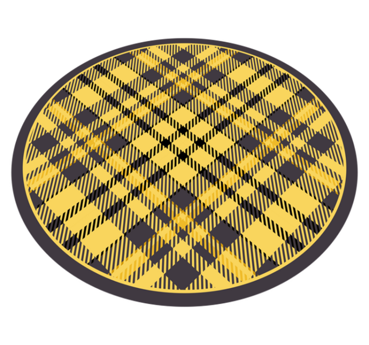 Gray and yellow patterned squares circular rug - TenStickers