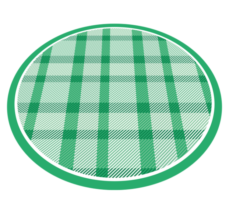 Green and white patterned squares circular rug - TenStickers