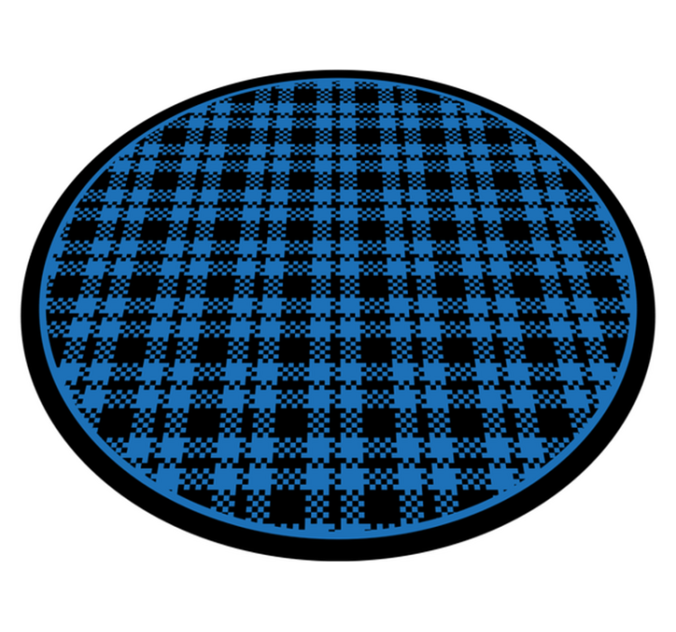 Checked Composition circular vinyl rug - TenStickers