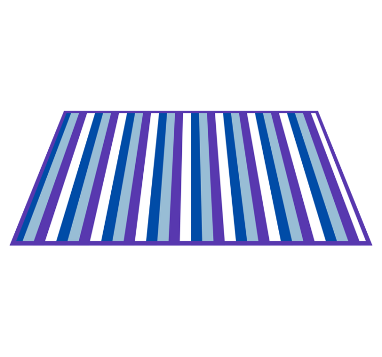 Bright blue pattern stripes vinyl rug - TenStickers